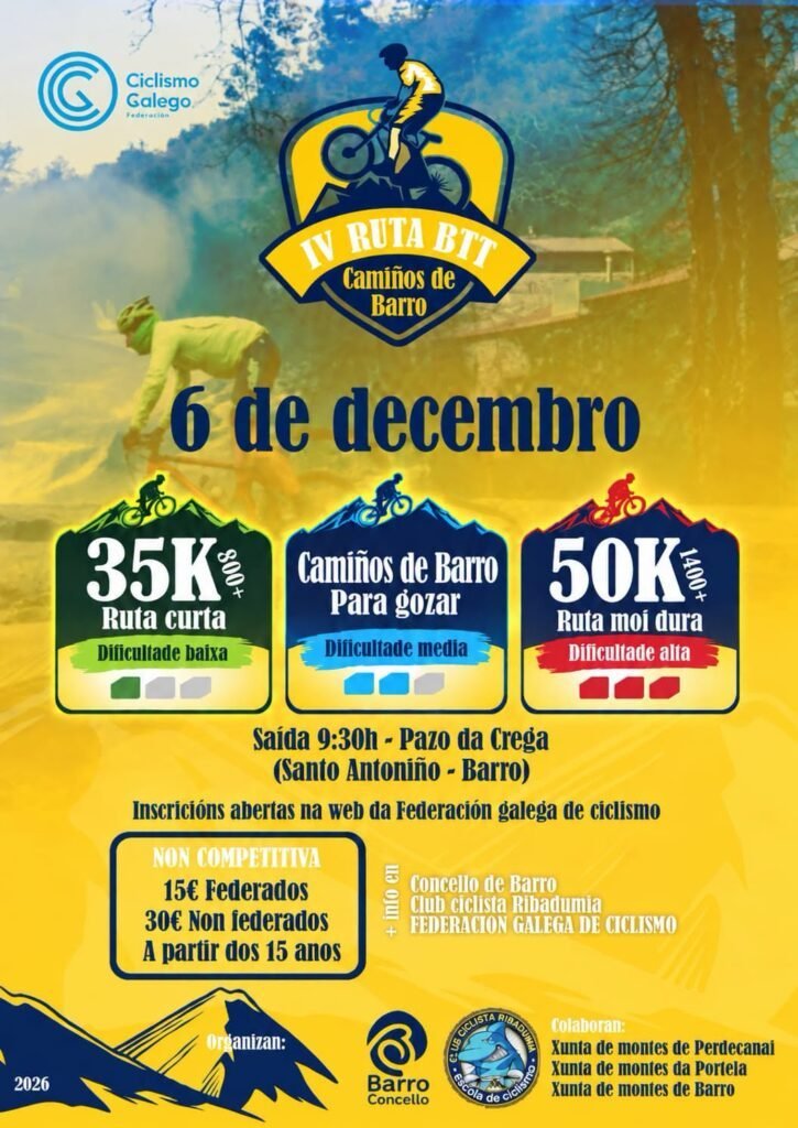 Abertas as inscricións para a IV BTT Camiños de Barro